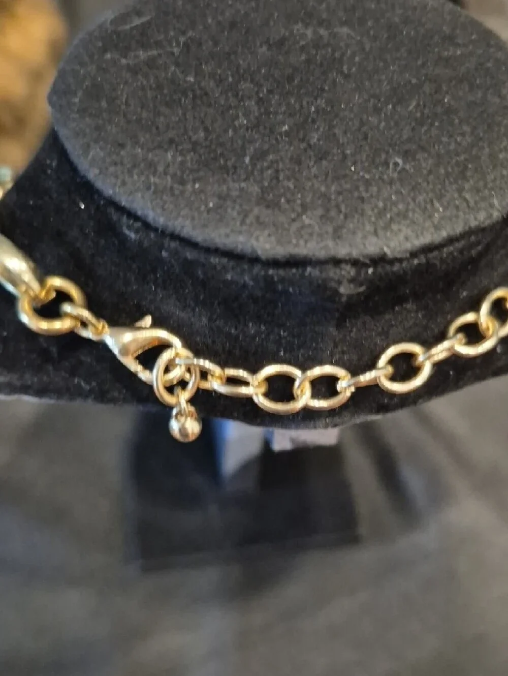 Gold Chain Necklace With Black And Cream Enamel Links